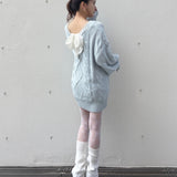 【予約商品 12月上旬発送】バックリボンニットワンピース
