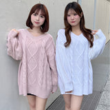 バックリボンニットワンピース