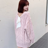 バックリボンニットワンピース