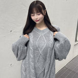 バックリボンニットワンピース