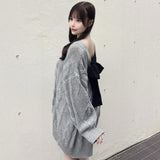 バックリボンニットワンピース