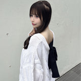 バックリボンニットワンピース