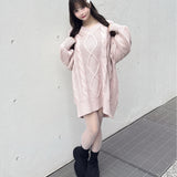 バックリボンニットワンピース