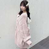 バックリボンニットワンピース