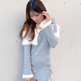 オフショルニットワンピース