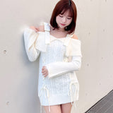 オフショルニットワンピース