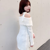 オフショルニットワンピース