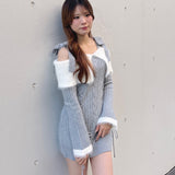 オフショルニットワンピース