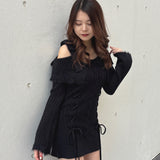 オフショルニットワンピース