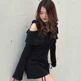 オフショルニットワンピース