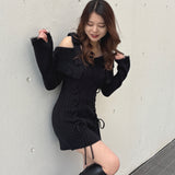 オフショルニットワンピース