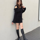 オフショルニットワンピース