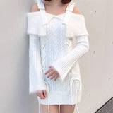 オフショルニットワンピース