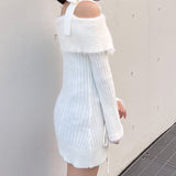 オフショルニットワンピース