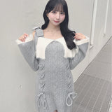 オフショルニットワンピース