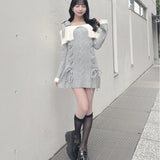 オフショルニットワンピース