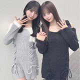 オフショルニットワンピース