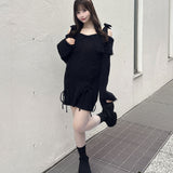 オフショルニットワンピース