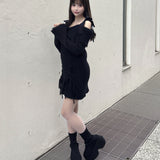 オフショルニットワンピース