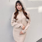 ファー付きケーブルパーカー