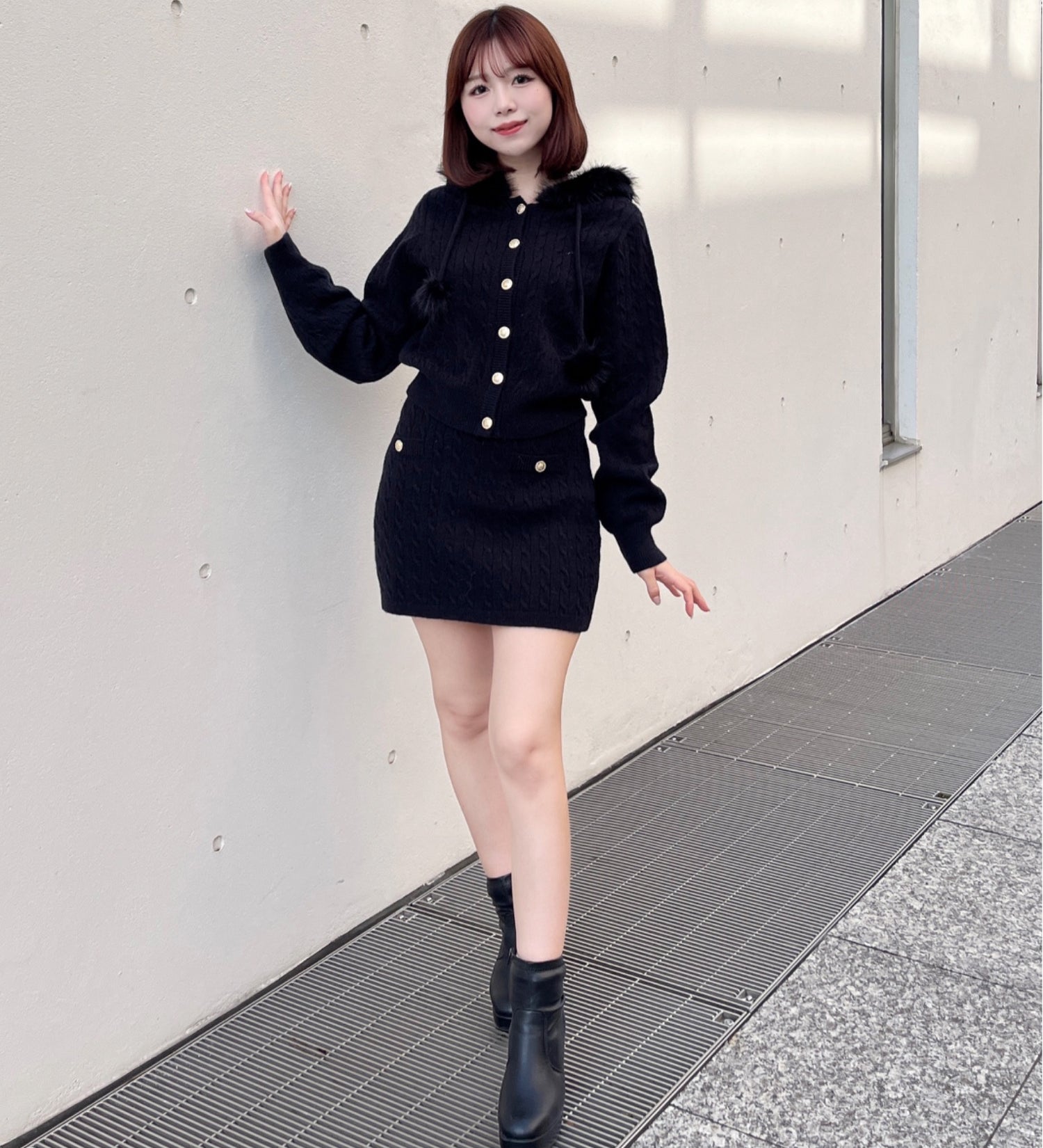 ファー付きケーブルパーカー