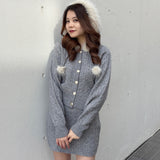 ファー付きケーブルパーカー