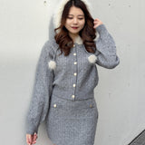 ファー付きケーブルパーカー