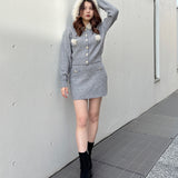 ファー付きケーブルパーカー