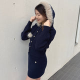 ファー付きケーブルパーカー