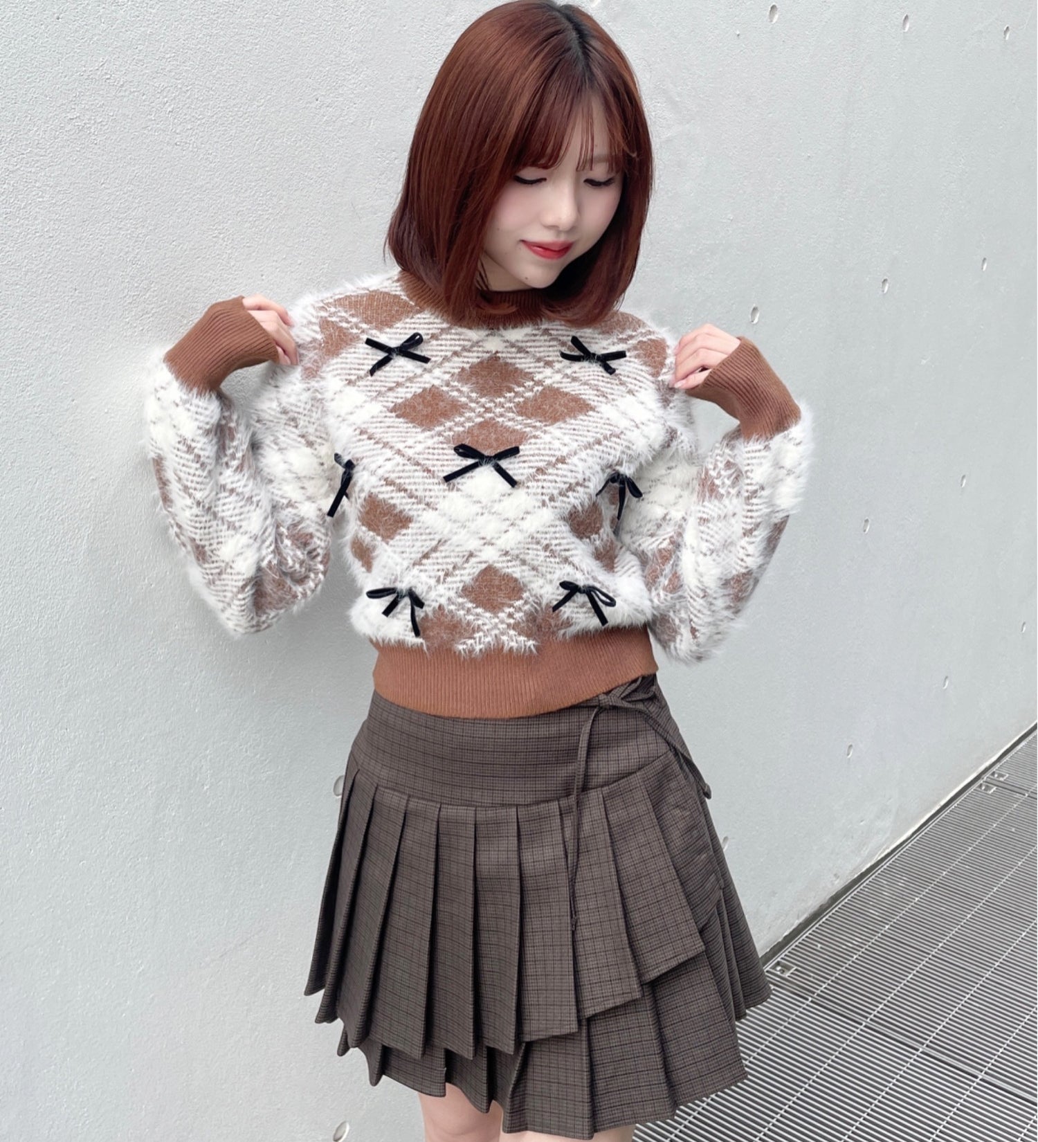 ベロアリボンシャギーニット