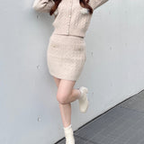 ケーブルニットスカート