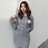 ケーブルニットスカート