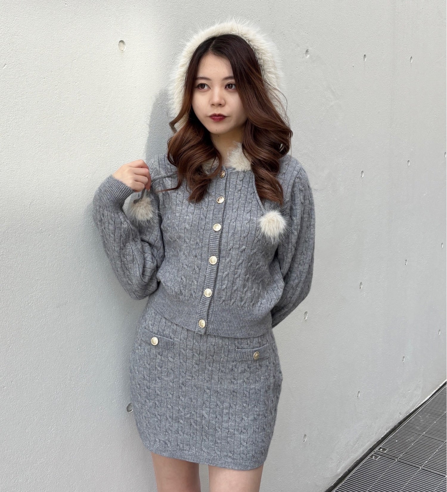 【予約商品 12月中旬発送】ケーブルニットスカート