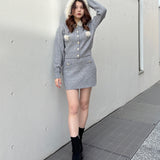 ケーブルニットスカート