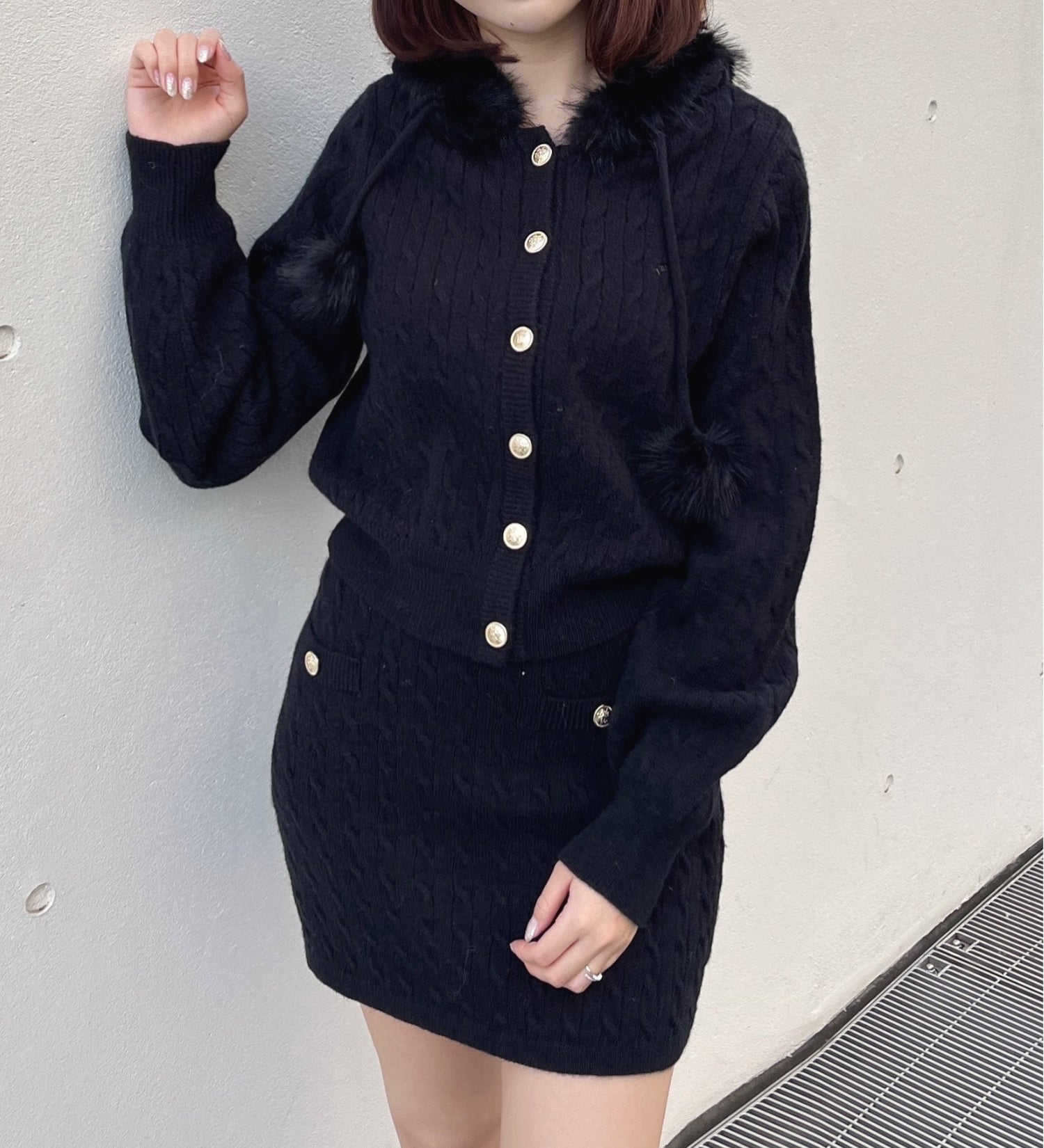 【予約商品 12月中旬発送】ケーブルニットスカート