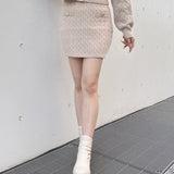 ケーブルニットスカート