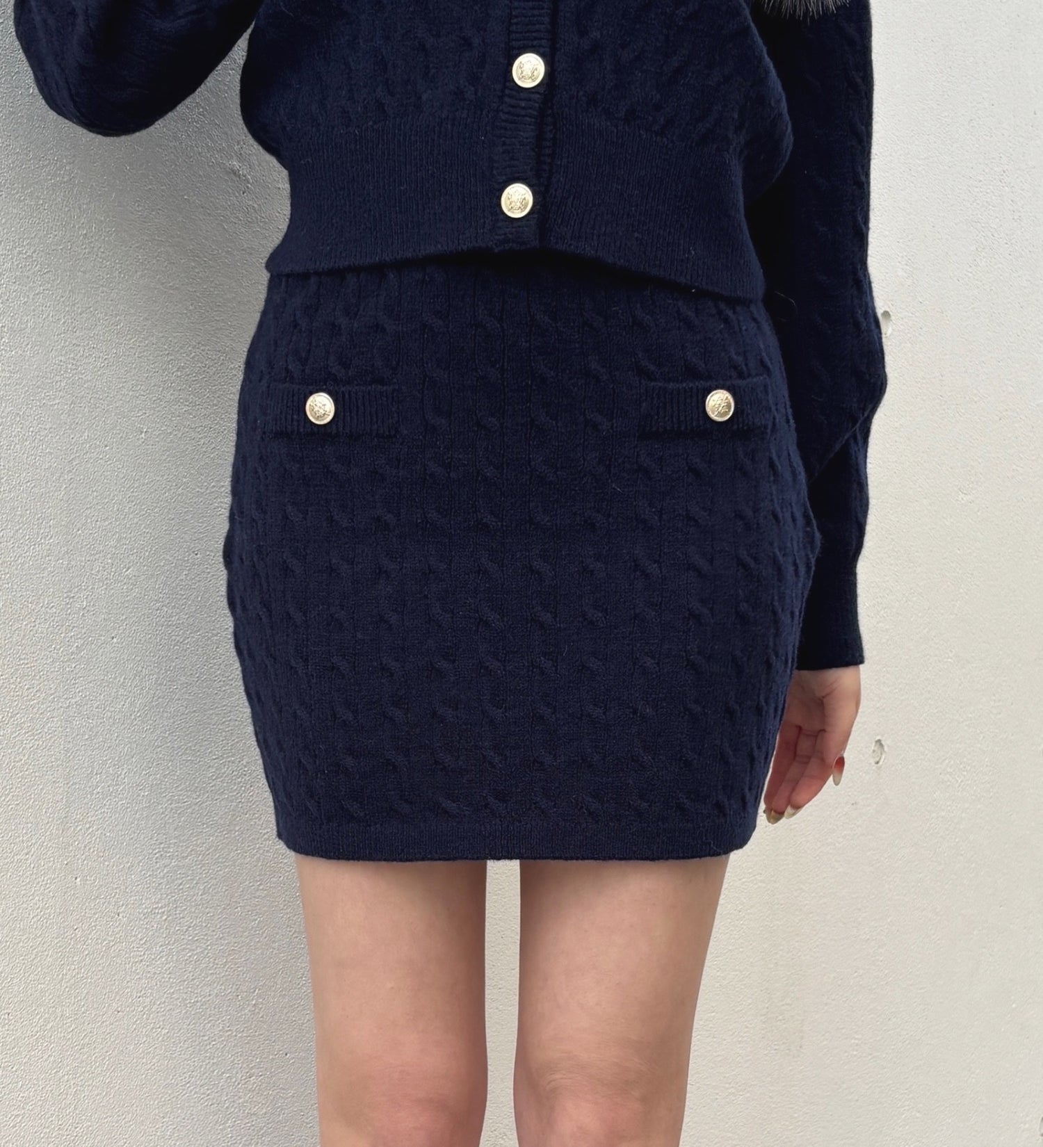 ケーブルニットスカート