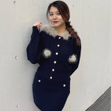 ケーブルニットスカート