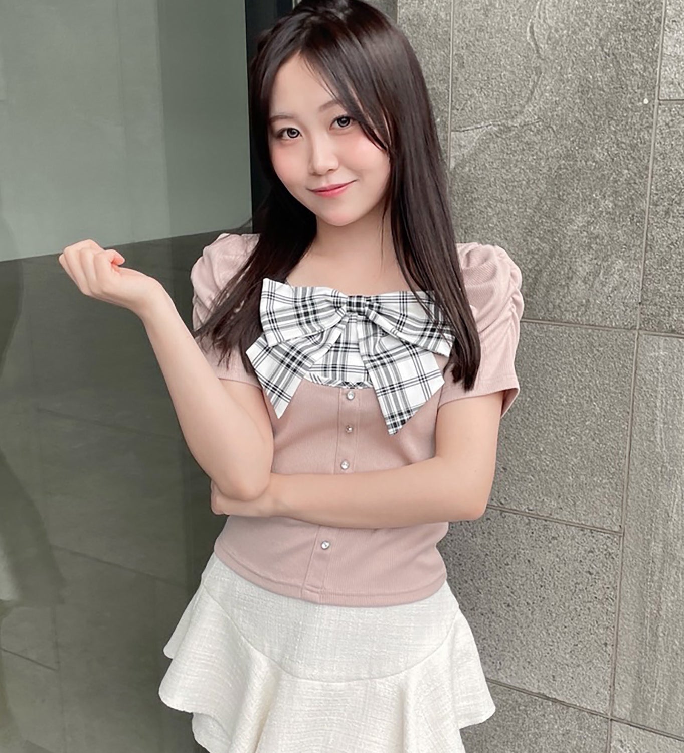 リボンレイヤードトップス