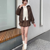 ファー衿ブルゾン