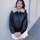 ファー衿ブルゾン