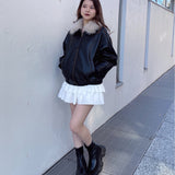 ファー衿ブルゾン