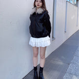 ファー衿ブルゾン