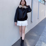 ファー衿ブルゾン