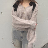 ベロアリボンカーデ