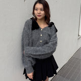 ベロアリボンカーデ