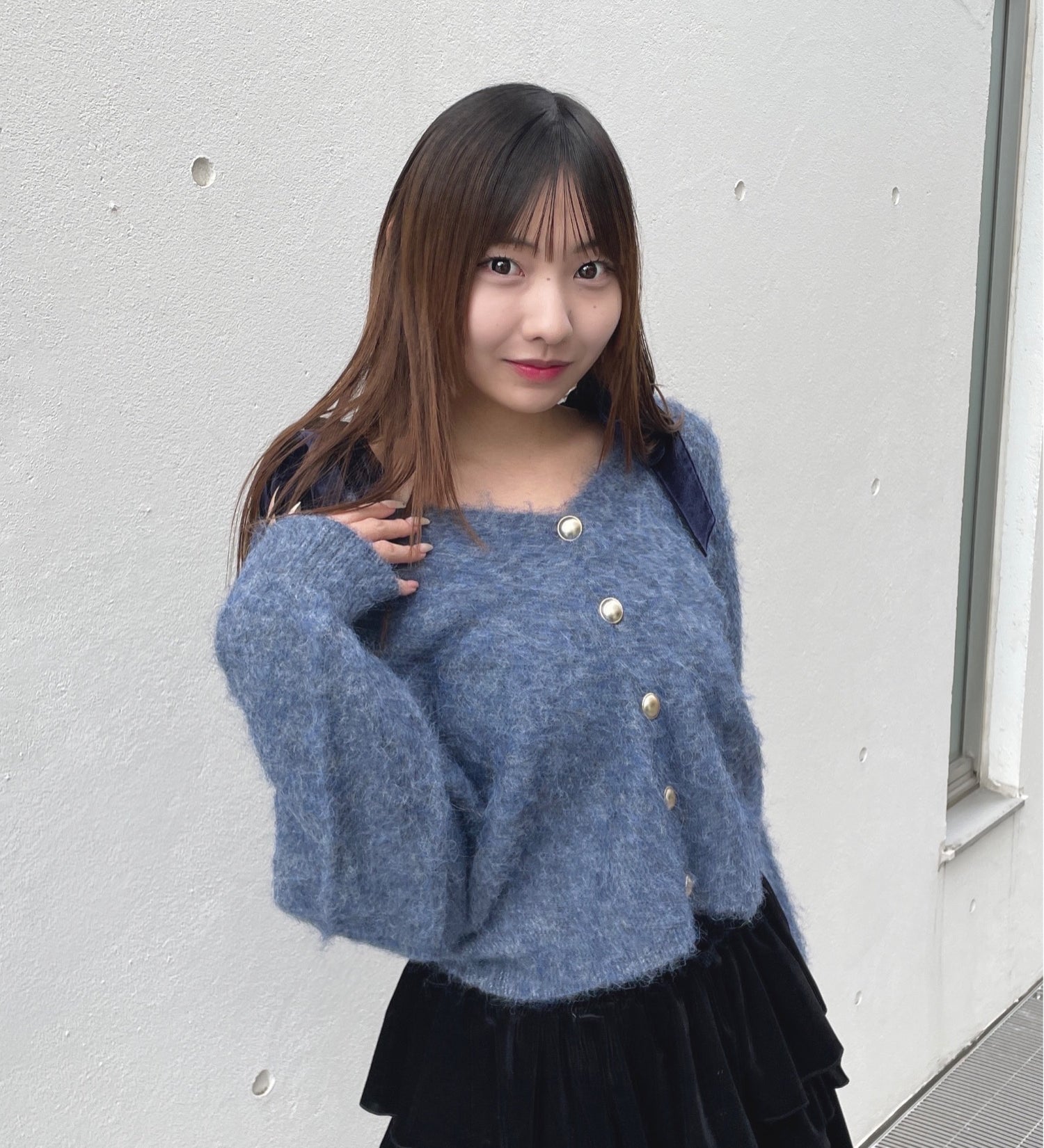 ベロアリボンカーデ