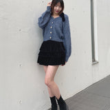 ベロアリボンカーデ