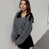 ベロアリボンカーデ