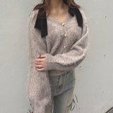 ベロアリボンカーデ